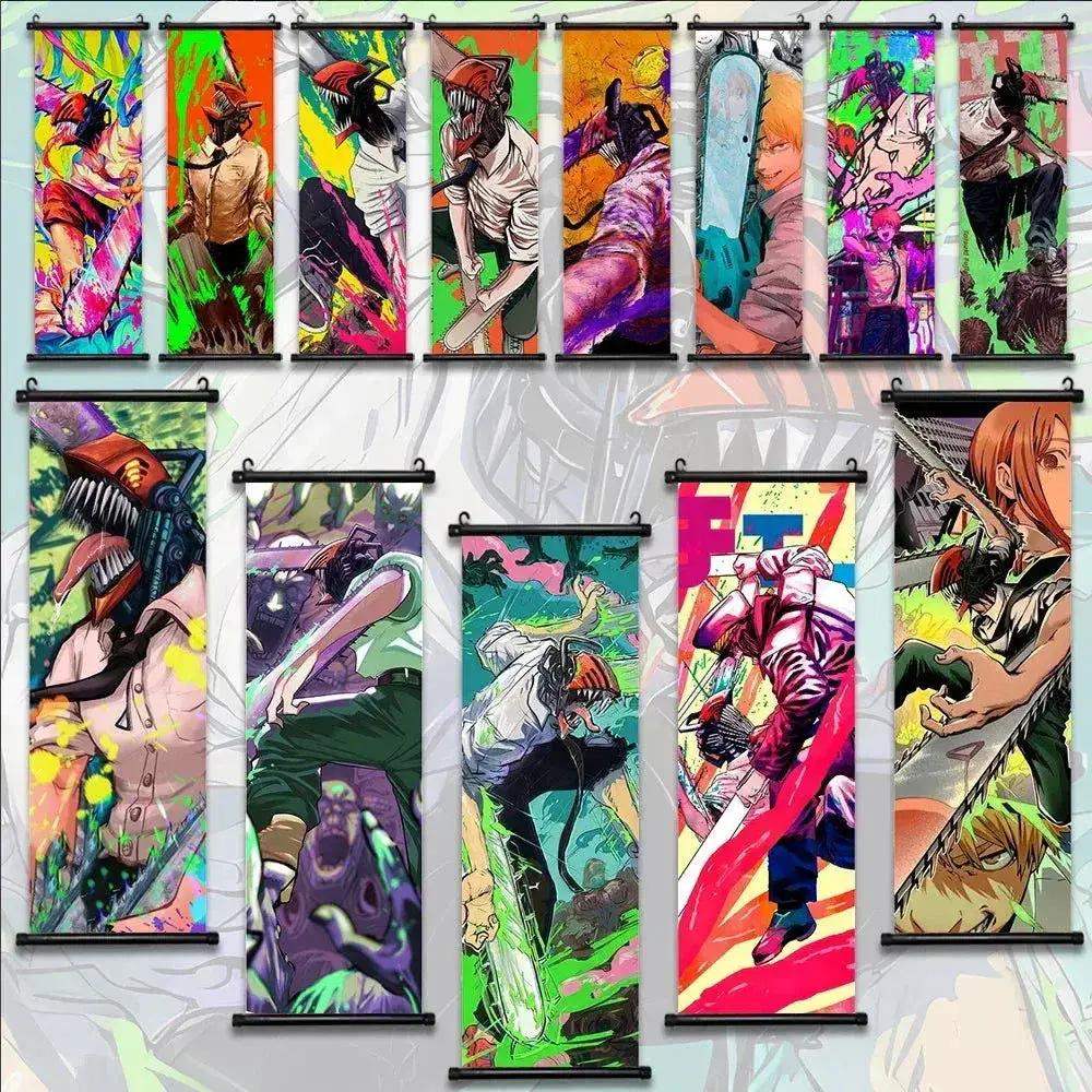 Chainsaw Man Canvas Scrolls Wall Art For Dynamic Anime Decor - ToylandEU
