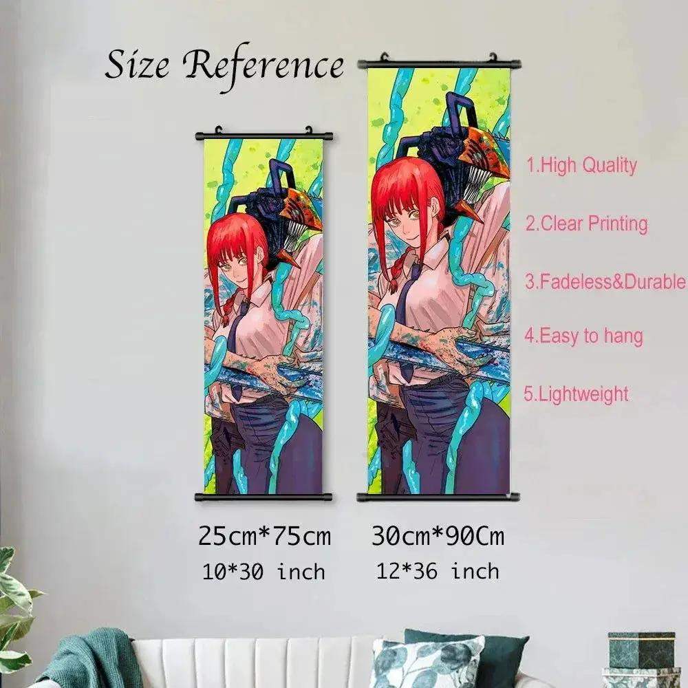 Chainsaw Man Canvas Scrolls Wall Art For Dynamic Anime Decor - ToylandEU
