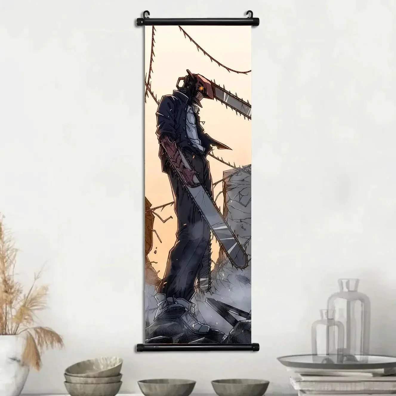 Chainsaw Man Canvas Scrolls Wall Art For Dynamic Anime Decor - ToylandEU