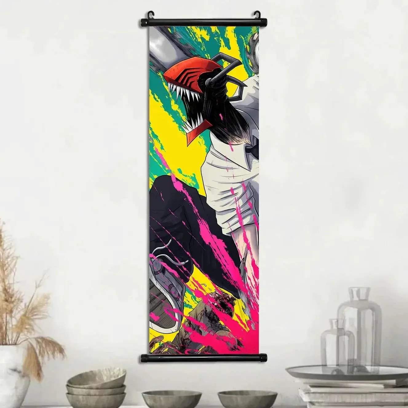 Chainsaw Man Canvas Scrolls Wall Art For Dynamic Anime Decor - ToylandEU