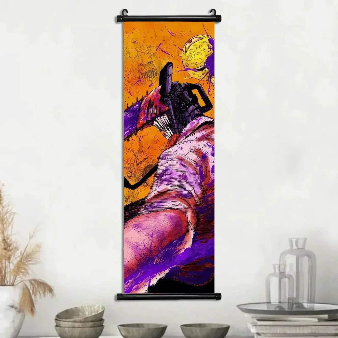Chainsaw Man Canvas Scrolls Wall Art For Dynamic Anime Decor - ToylandEU
