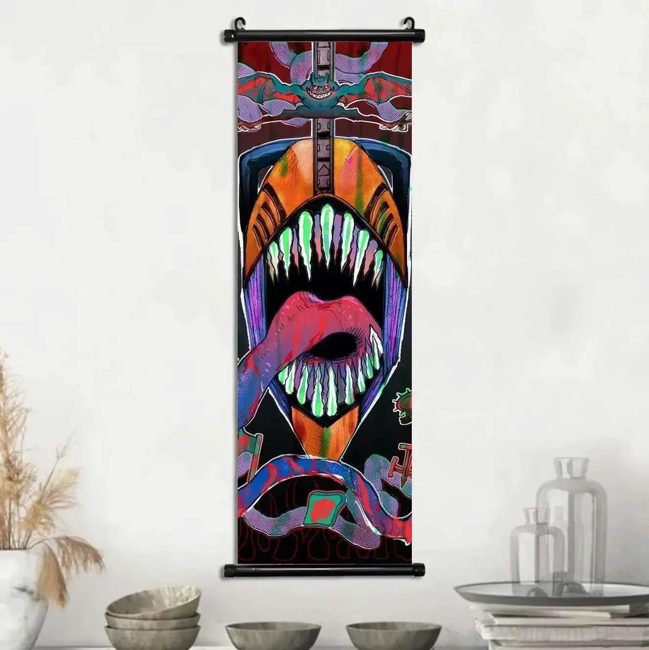 Chainsaw Man Canvas Scrolls Wall Art For Dynamic Anime Decor - ToylandEU