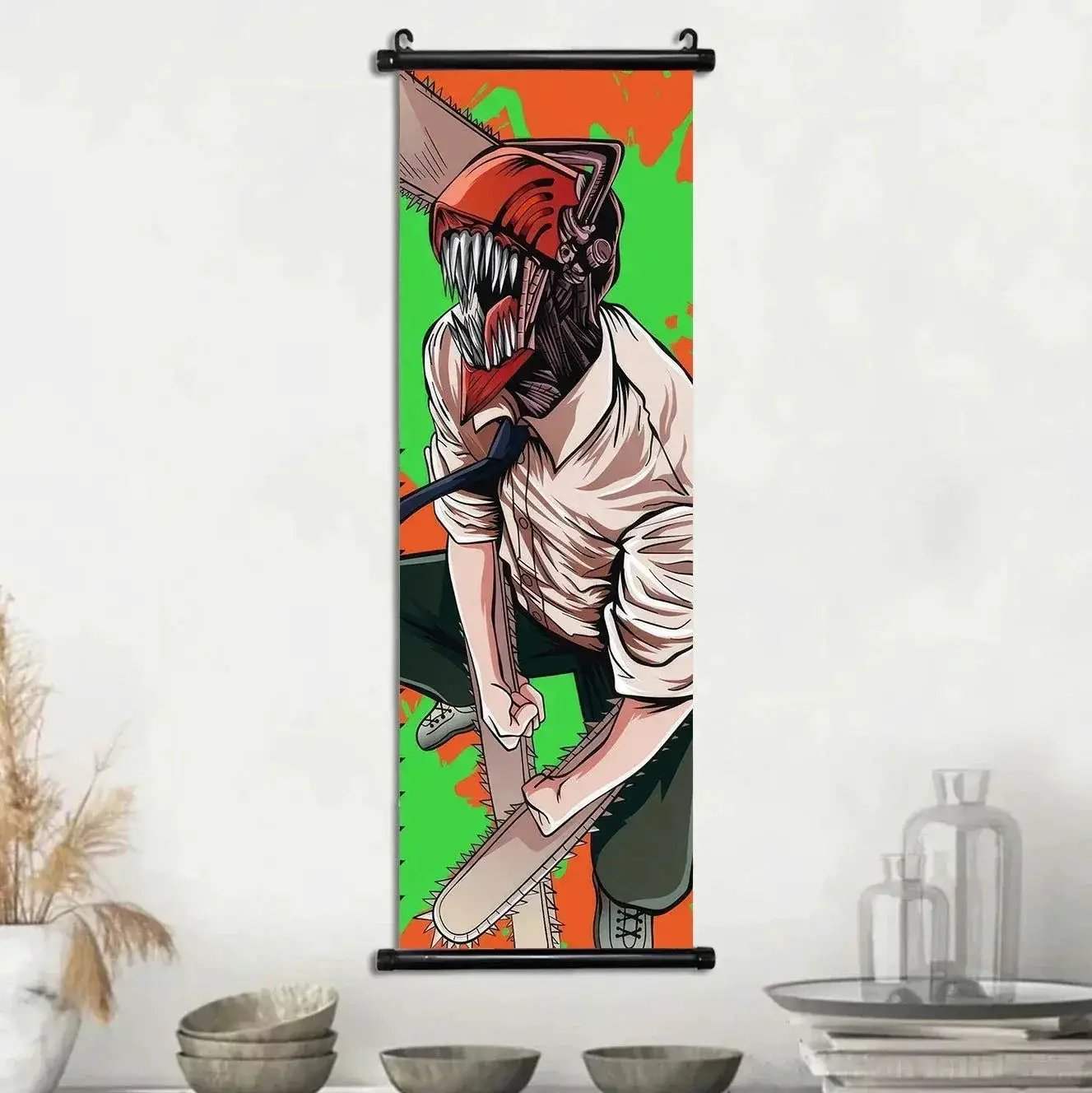 Chainsaw Man Canvas Scrolls Wall Art For Dynamic Anime Decor - ToylandEU