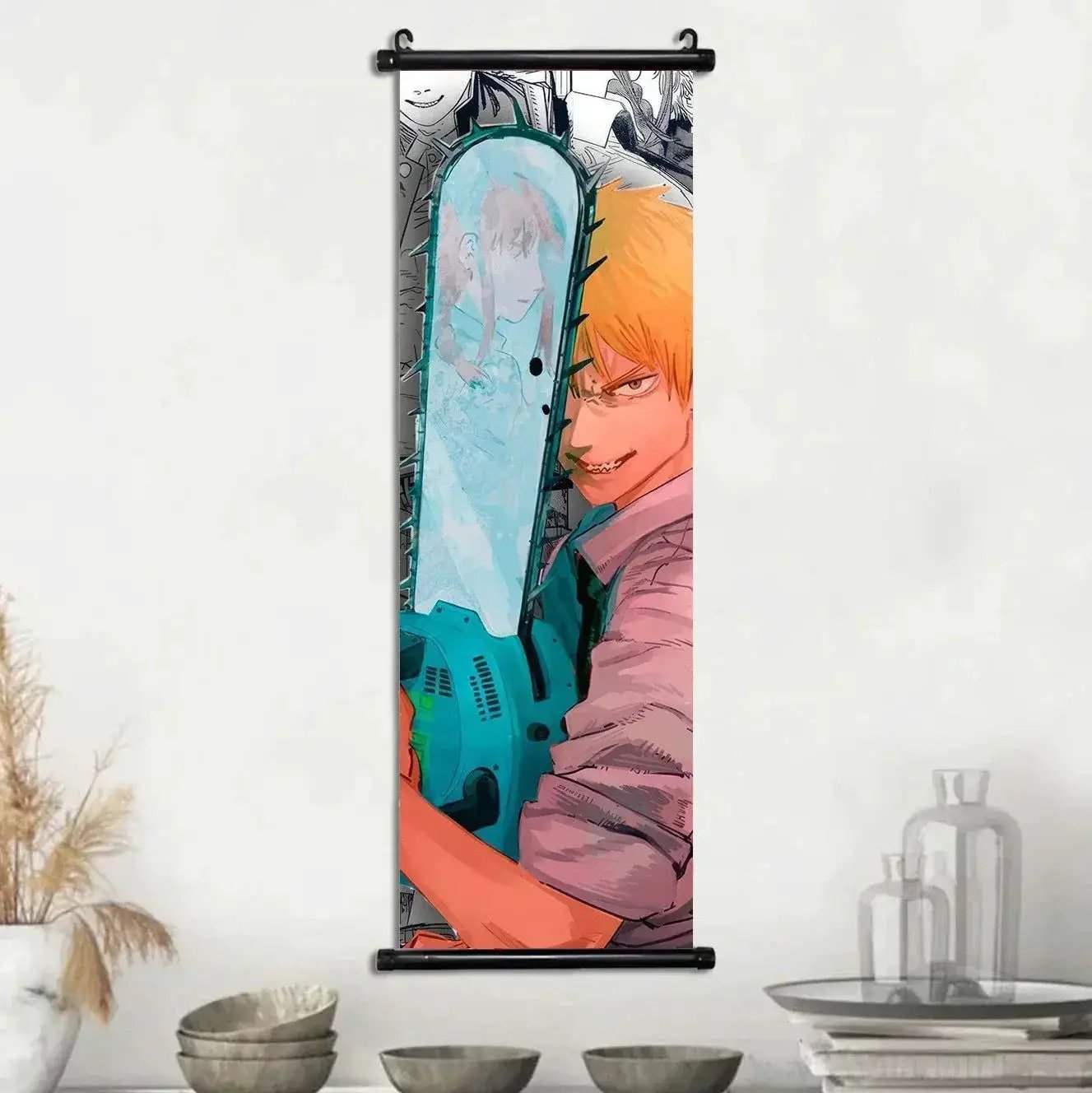 Chainsaw Man Canvas Scrolls Wall Art For Dynamic Anime Decor - ToylandEU