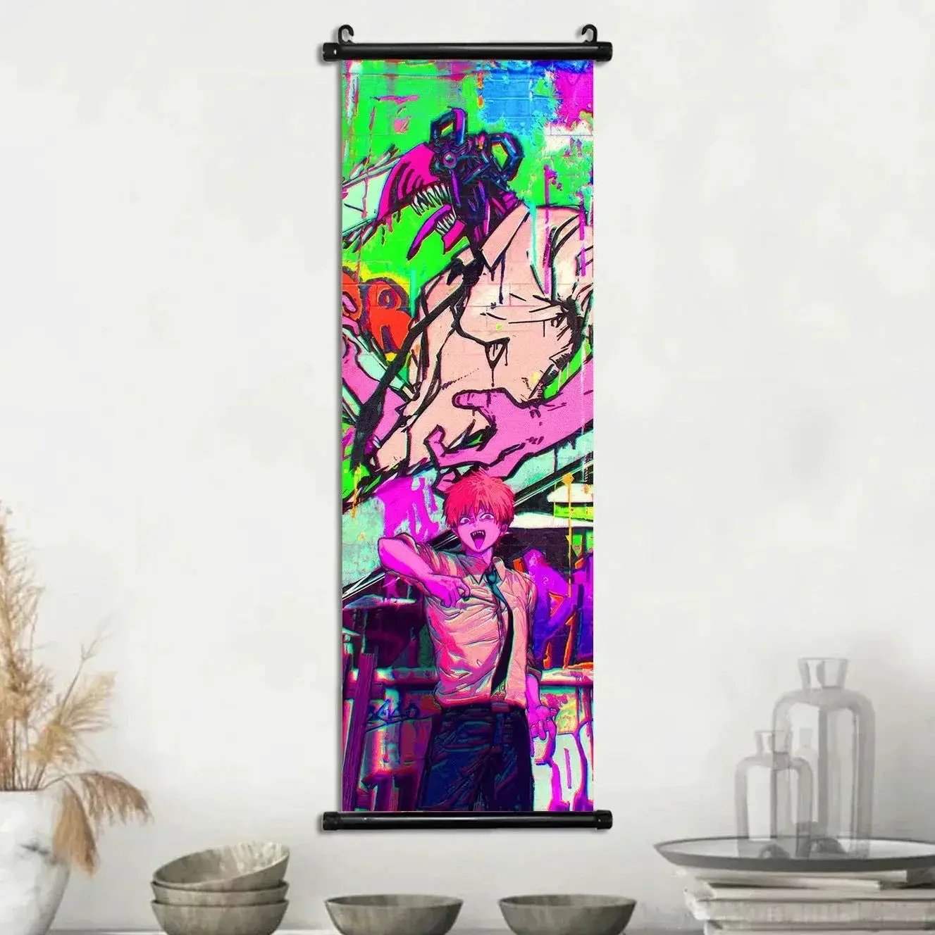 Chainsaw Man Canvas Scrolls Wall Art For Dynamic Anime Decor - ToylandEU