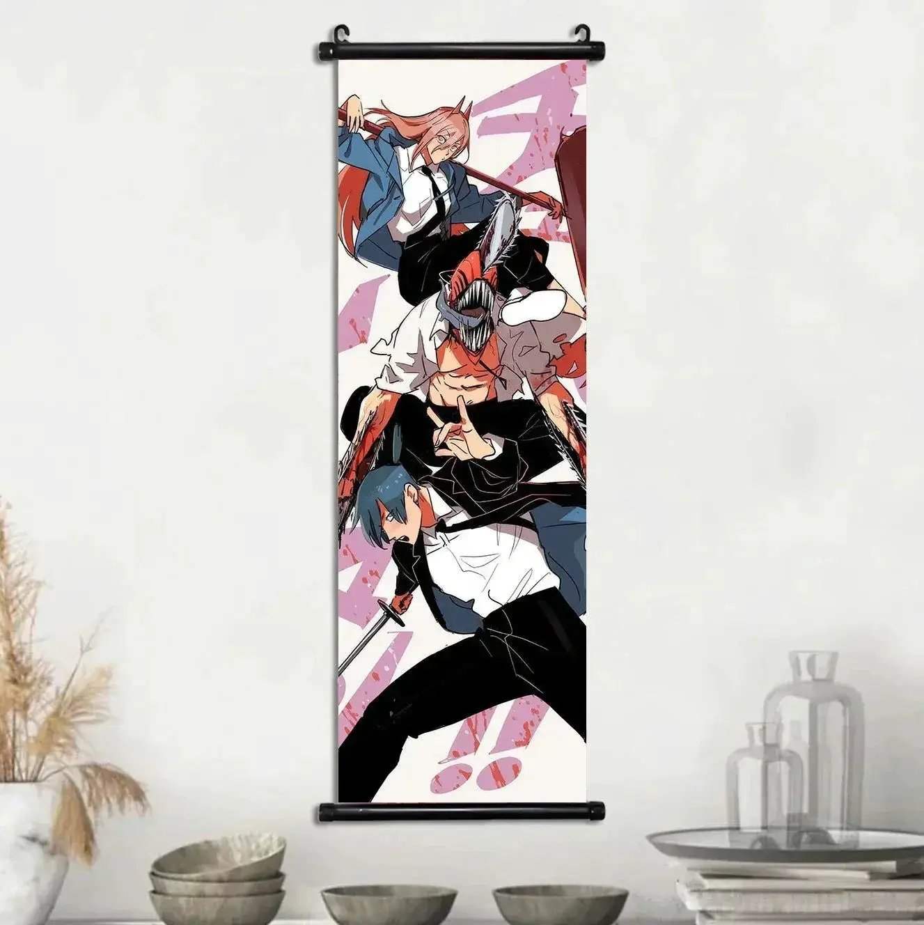 Chainsaw Man Canvas Scrolls Wall Art For Dynamic Anime Decor - ToylandEU