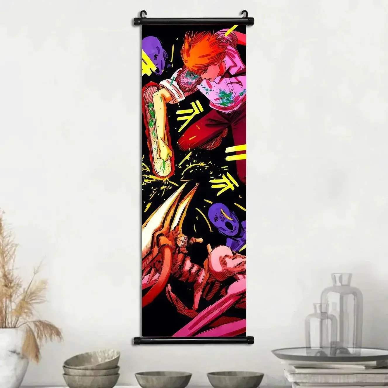 Chainsaw Man Canvas Scrolls Wall Art For Dynamic Anime Decor - ToylandEU
