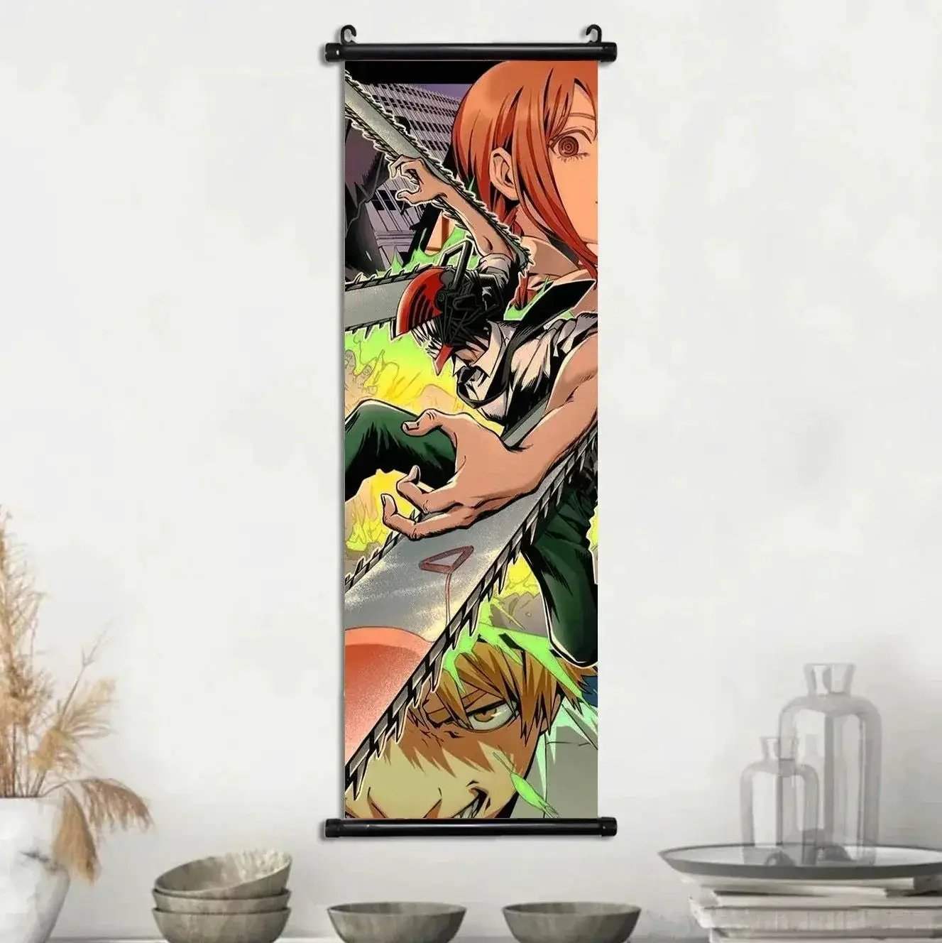Chainsaw Man Canvas Scrolls Wall Art For Dynamic Anime Decor - ToylandEU