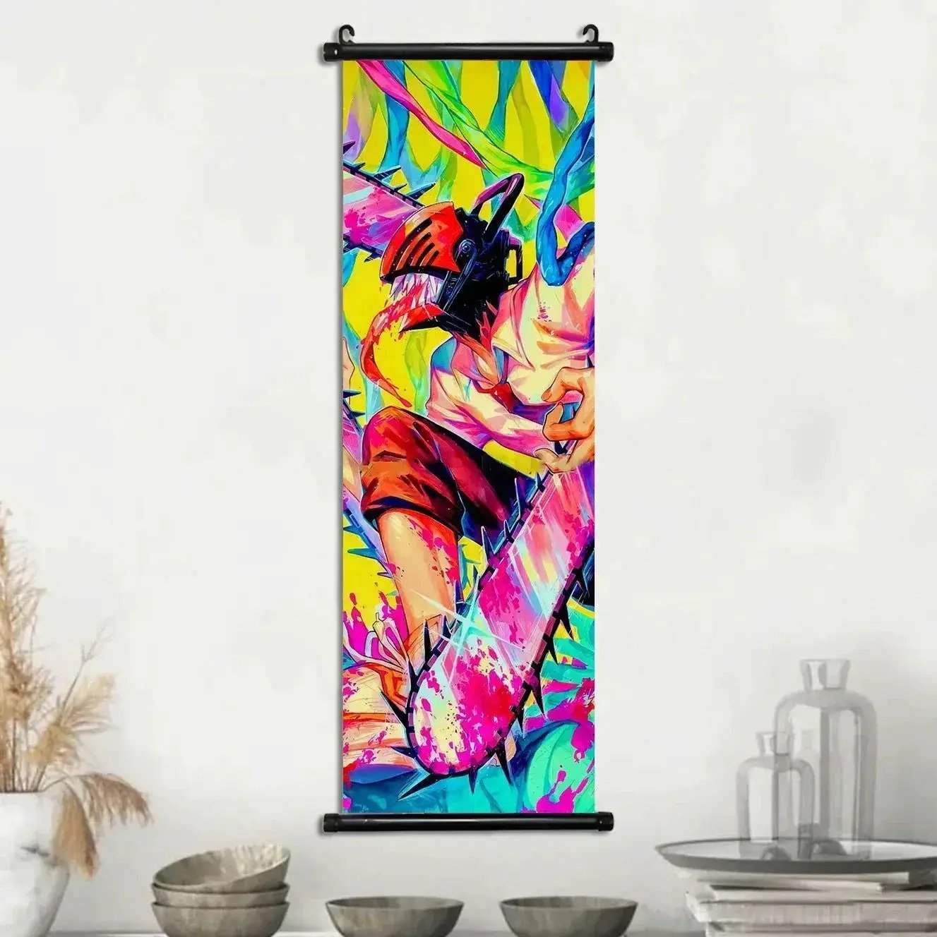 Chainsaw Man Canvas Scrolls Wall Art For Dynamic Anime Decor - ToylandEU