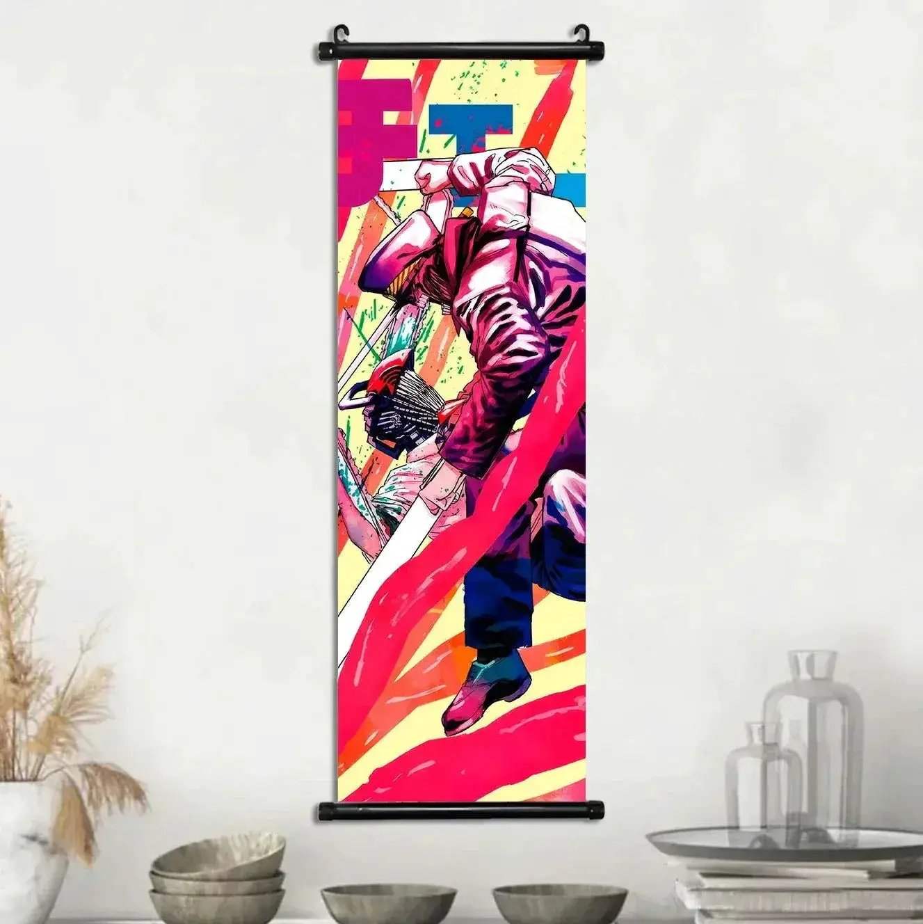 Chainsaw Man Canvas Scrolls Wall Art For Dynamic Anime Decor - ToylandEU