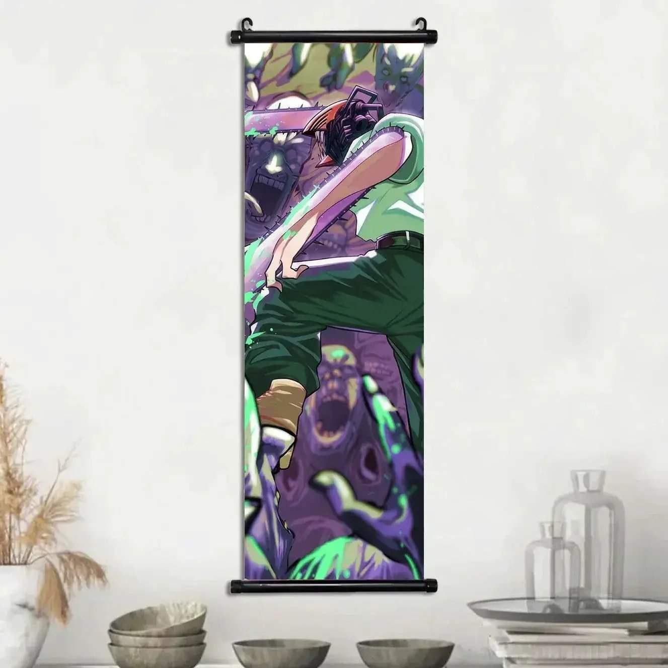 Chainsaw Man Canvas Scrolls Wall Art For Dynamic Anime Decor - ToylandEU