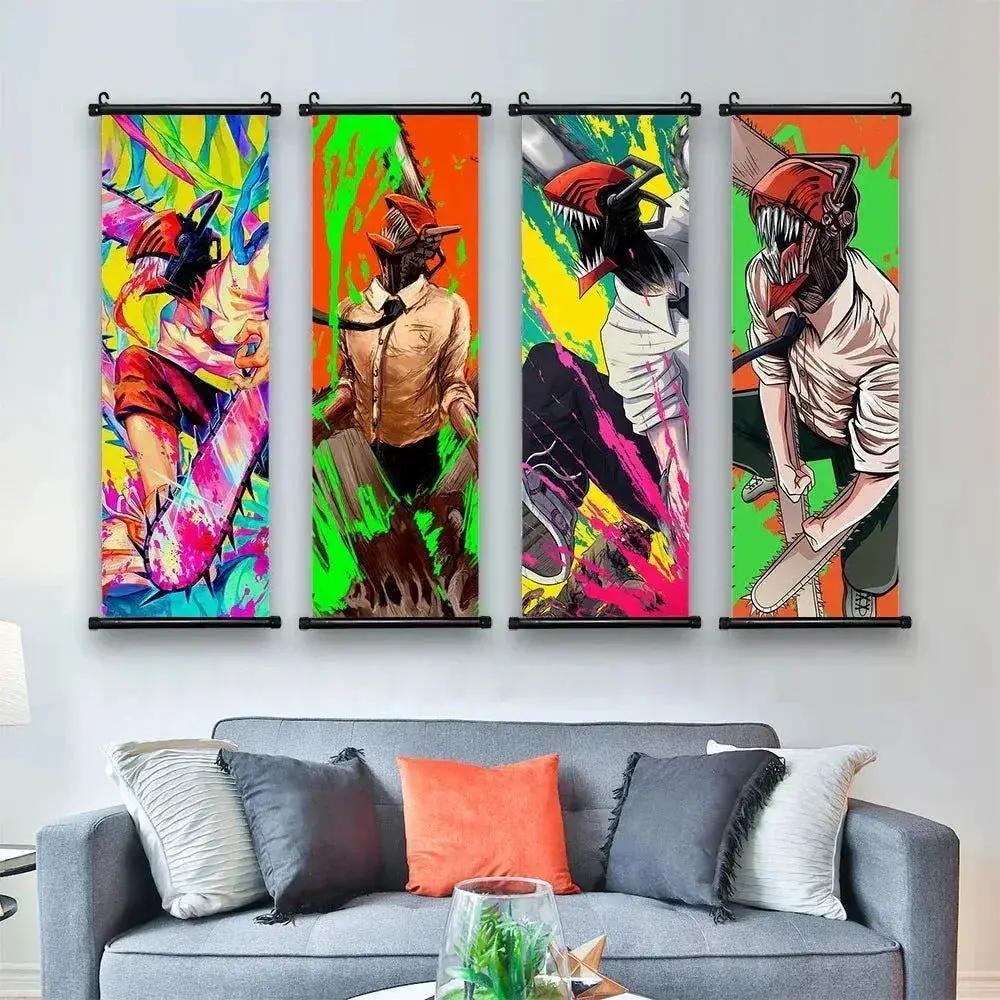  Chainsaw Man Canvas Scrolls Vivid Wall Art Anime Decor -  ToylandEU™