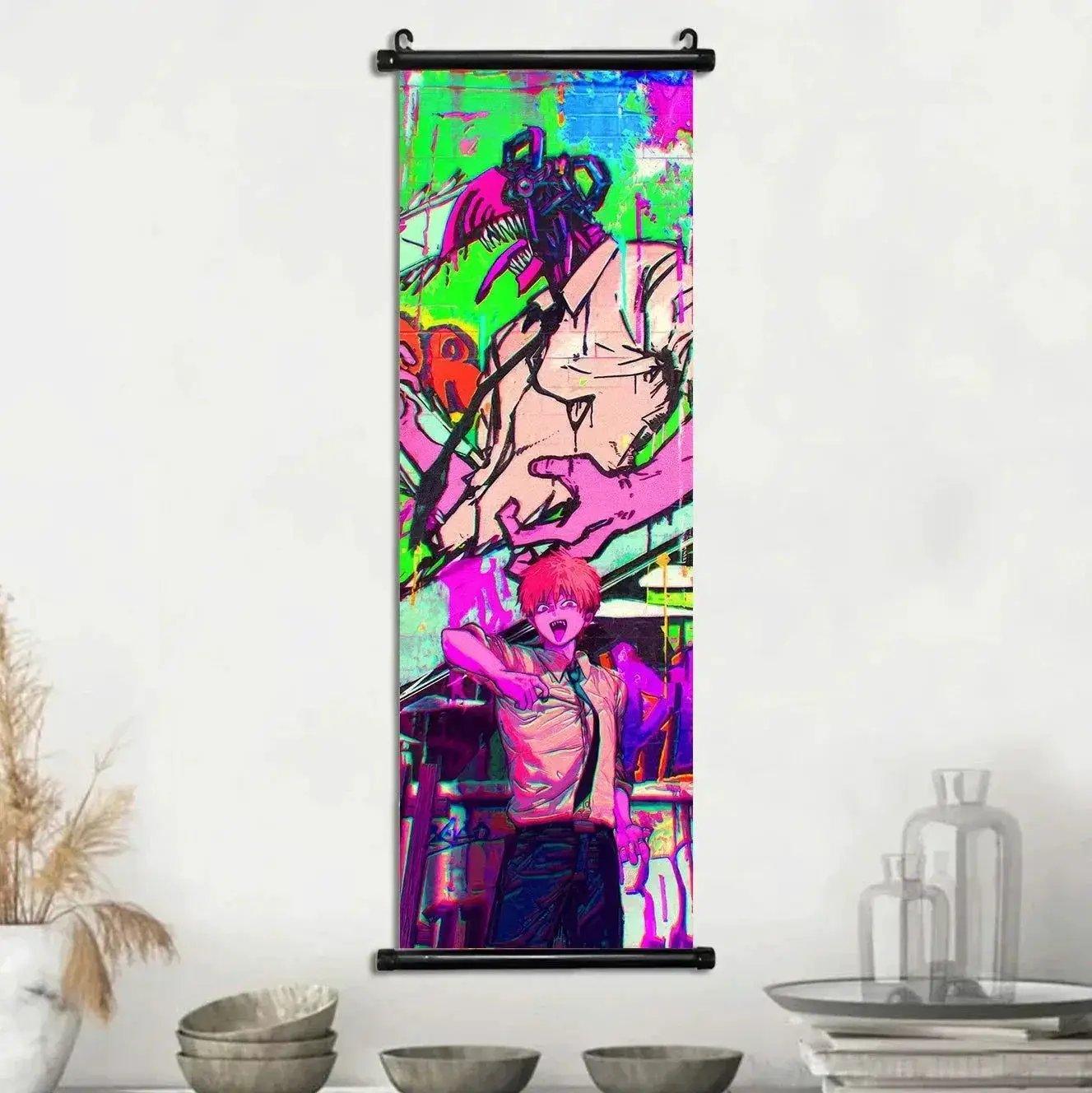  Chainsaw Man Canvas Scrolls Vivid Wall Art Anime Decor -  ToylandEU™