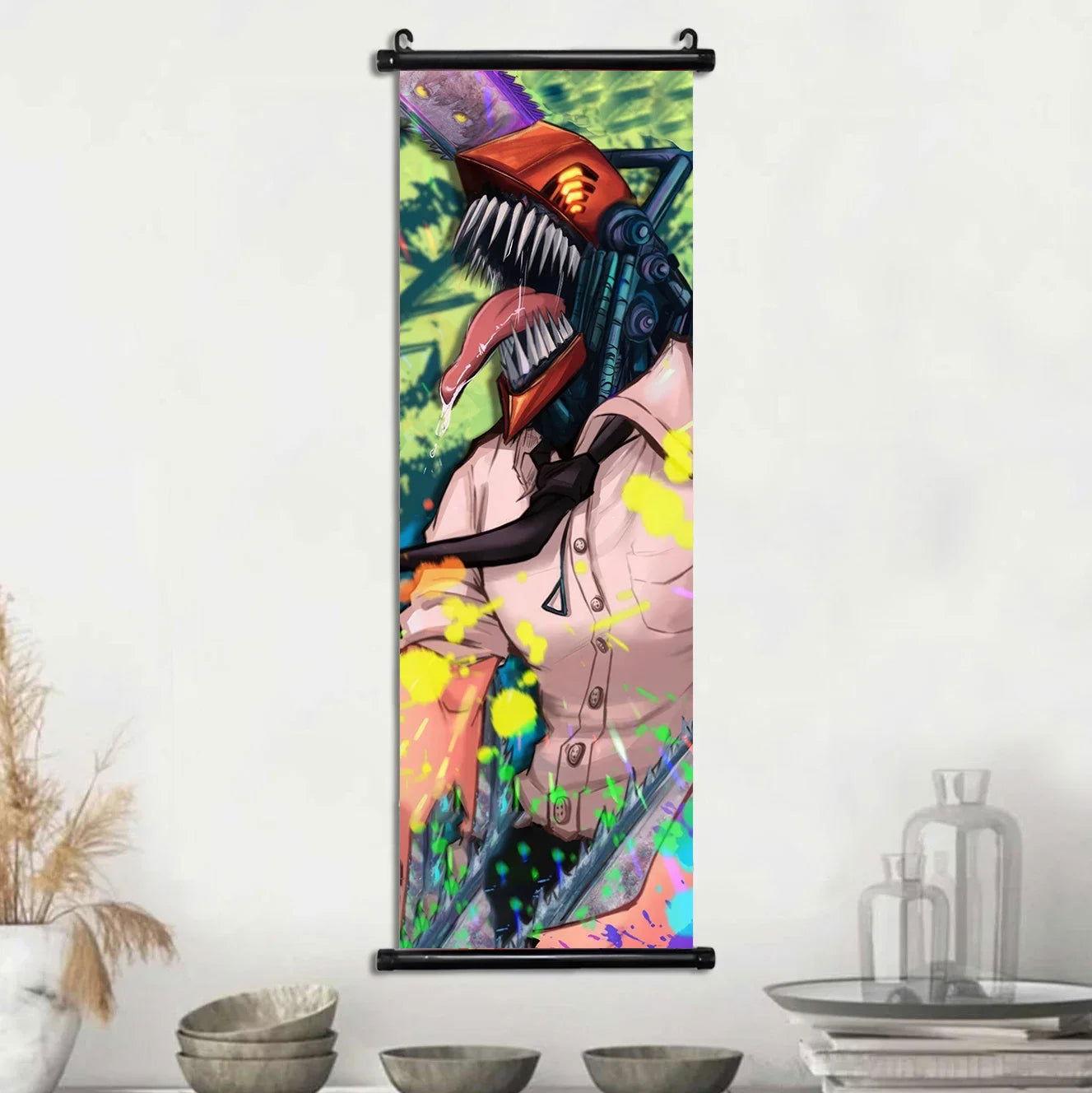  Chainsaw Man Canvas Scrolls Vivid Wall Art Anime Decor 