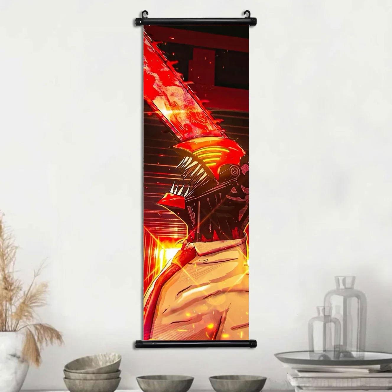  Chainsaw Man Canvas Scrolls Vivid Wall Art Anime Decor 