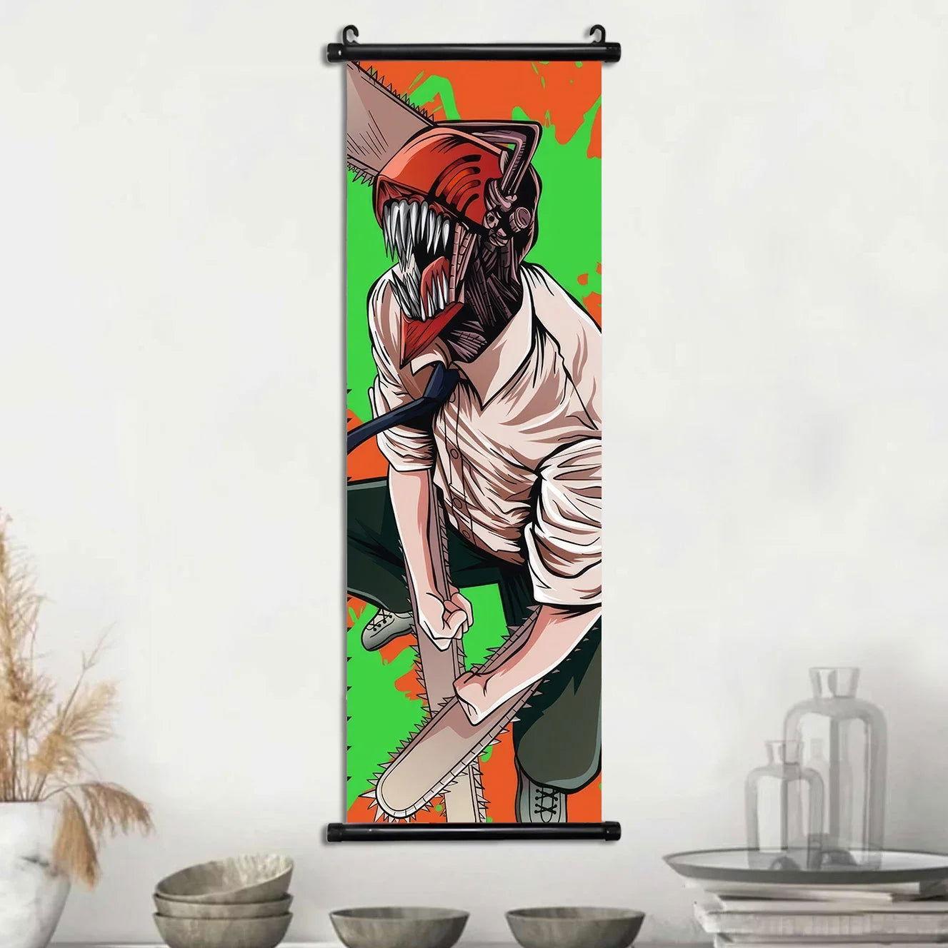  Chainsaw Man Canvas Scrolls Vivid Wall Art Anime Decor 
