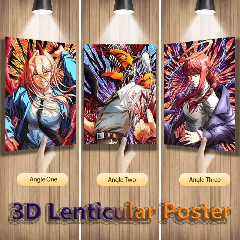 Chainsaw Man 3D Lenticular Poster Wall Art With Dynamic Transformation - ToylandEU