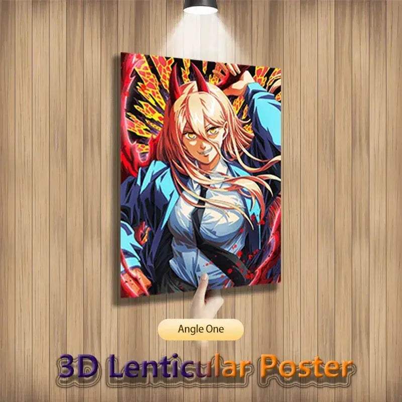 Chainsaw Man 3D Lenticular Poster Wall Art With Dynamic Transformation - ToylandEU
