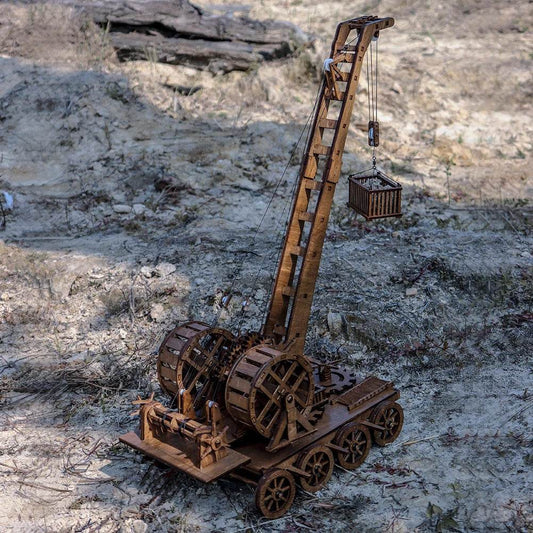Challenging Medieval Wooden Crane Model Kit - 5+ Hours of Fun! - ToylandEU