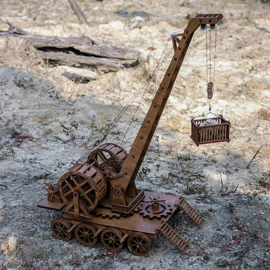 Challenging Medieval Wooden Crane Model Kit - 5+ Hours of Fun! - ToylandEU