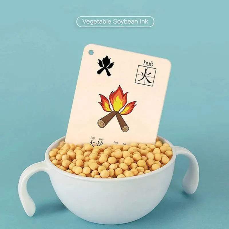 Characters Picture Enlightenment Double Literacy Card Children's Kindergarten Chinese Pinyin Hanzi Learning Age - ToylandEU