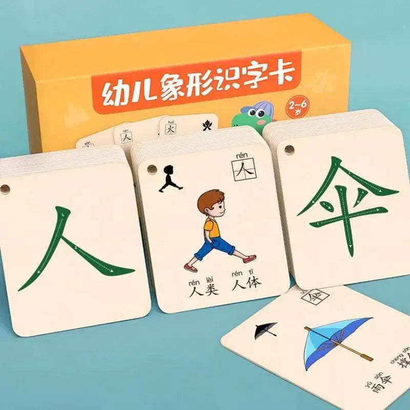 Characters Picture Enlightenment Double Literacy Card Children's Kindergarten Chinese Pinyin Hanzi Learning Age - ToylandEU