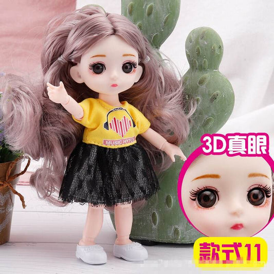 Charming 16 cm BJD Doll with 3D Eyes & DIY Costume Fun! - ToylandEU