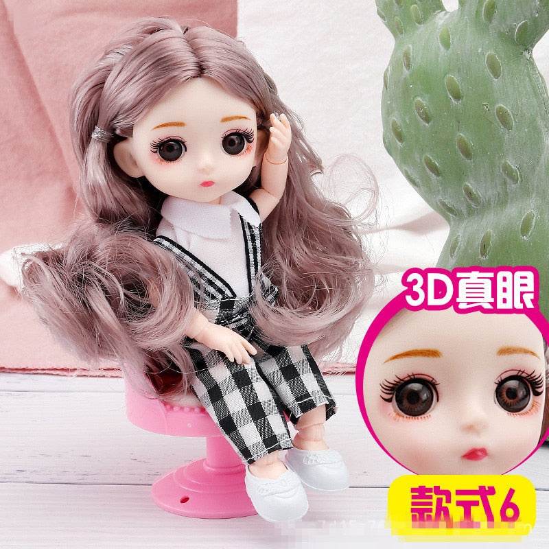 Charming 16 cm BJD Doll with 3D Eyes & DIY Costume Fun! - ToylandEU