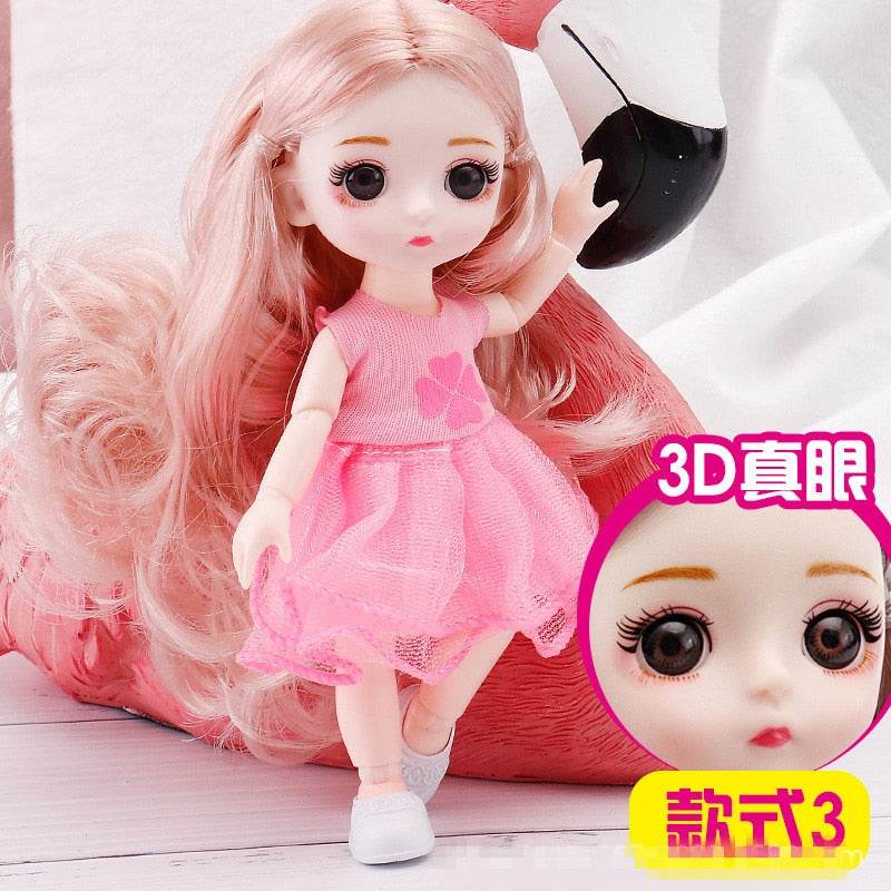 Charming 16 cm BJD Doll with 3D Eyes & DIY Costume Fun! - ToylandEU