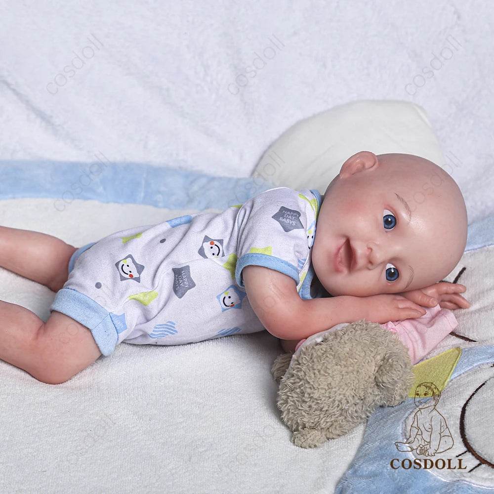 Charming 18-Inch Soft Silicone Reborn Baby Doll with Open Mouth and Smile - Ideal Birthday Gift for Girls, Complete with Pacifier - Hot Selling Toy for 2023 - ToylandEU