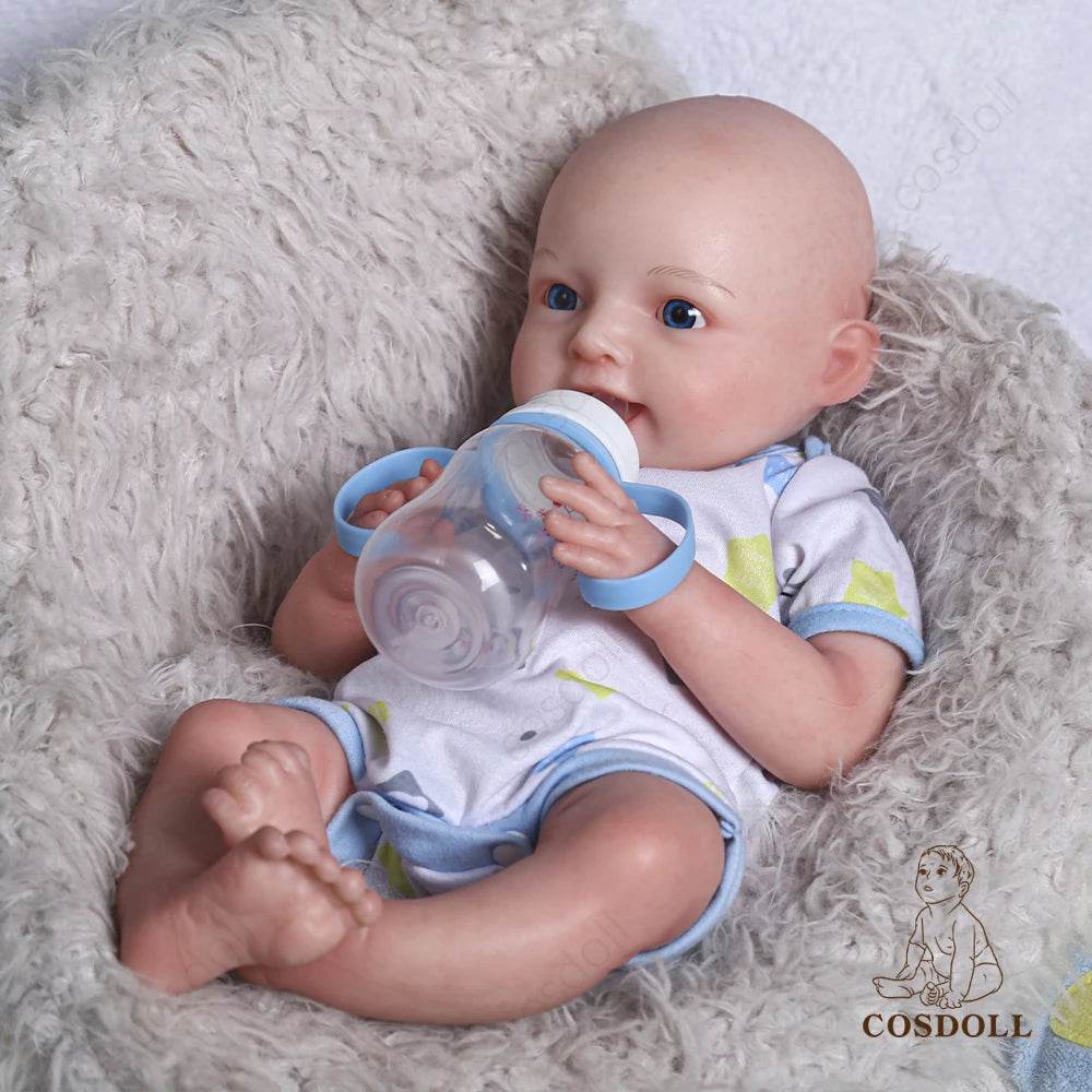 Charming 18-Inch Soft Silicone Reborn Baby Doll with Open Mouth and Smile - Ideal Birthday Gift for Girls, Complete with Pacifier - Hot Selling Toy for 2023 - ToylandEU