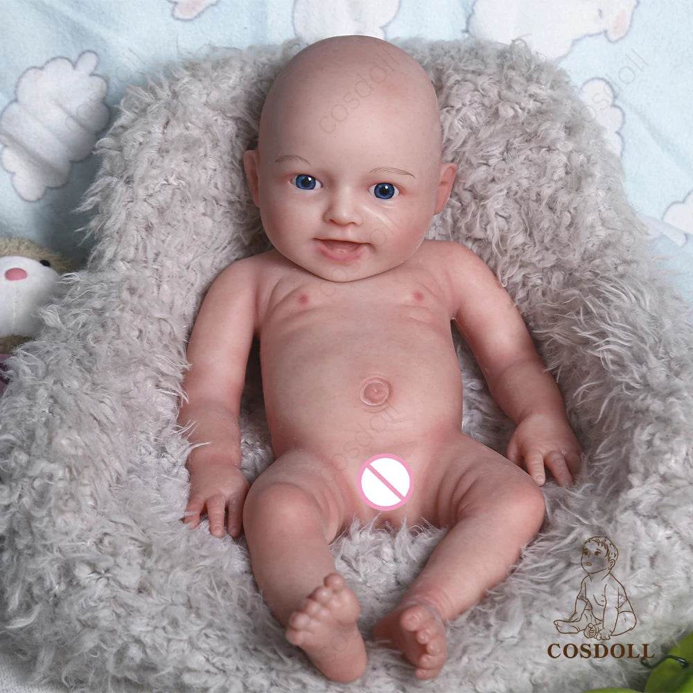 Charming 18-Inch Soft Silicone Reborn Baby Doll with Open Mouth and Smile - Ideal Birthday Gift for Girls, Complete with Pacifier - Hot Selling Toy for 2023 - ToylandEU