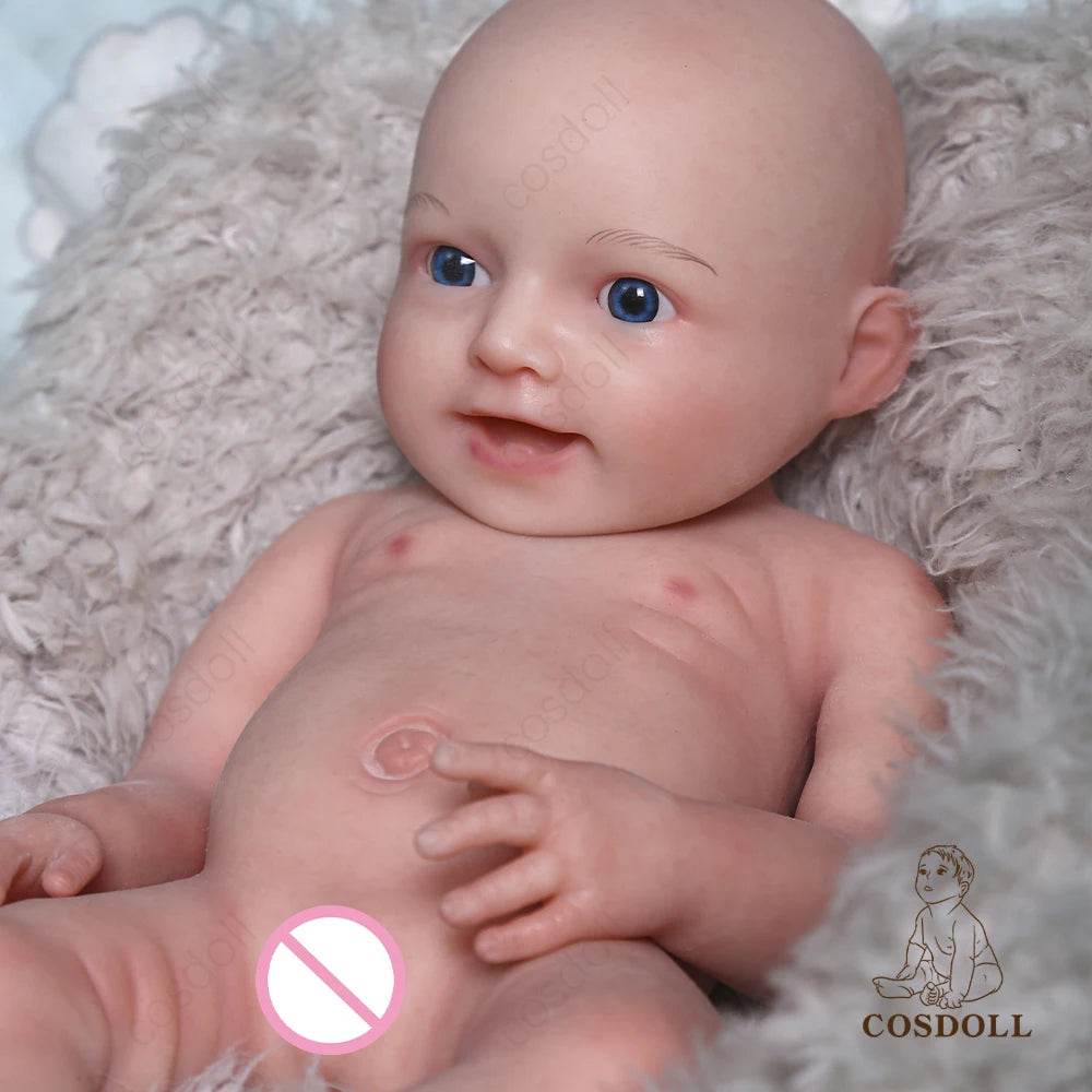 Charming 18-Inch Soft Silicone Reborn Baby Doll with Open Mouth and Smile - Ideal Birthday Gift for Girls, Complete with Pacifier - Hot Selling Toy for 2023 - ToylandEU
