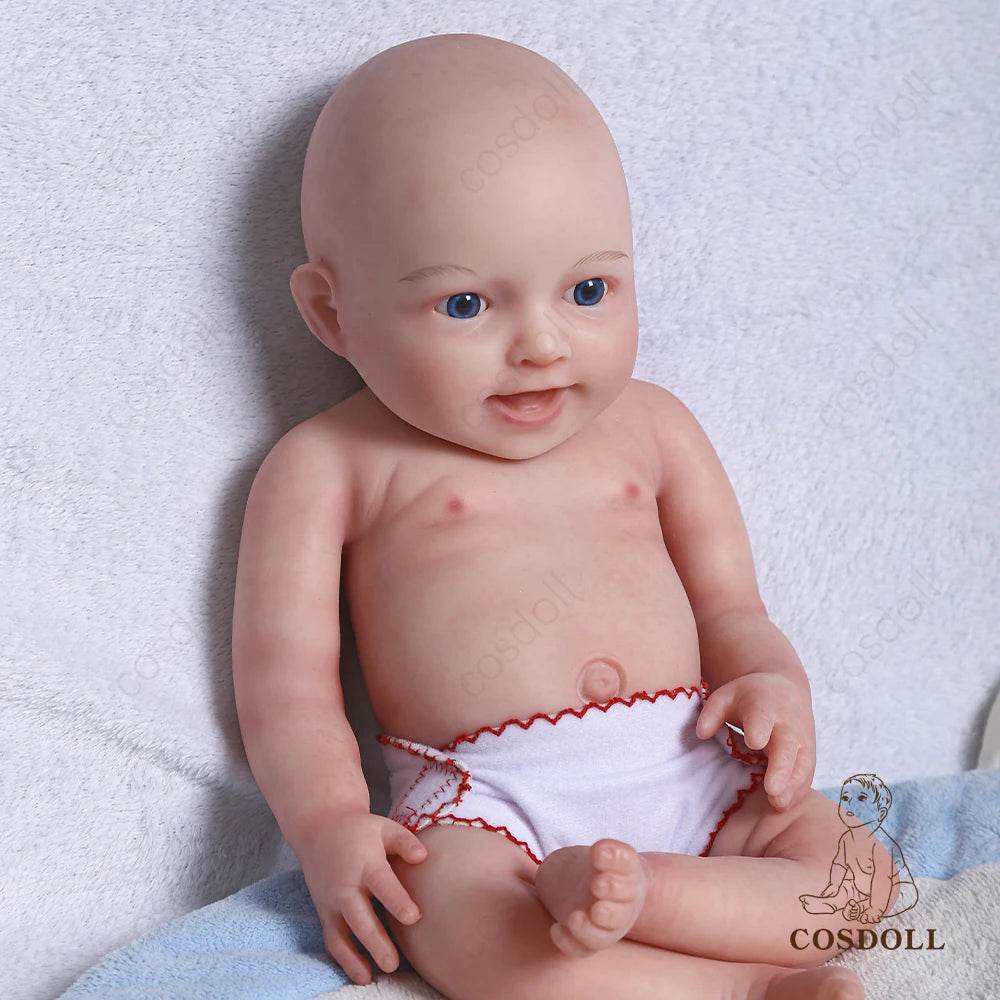 Charming 18-Inch Soft Silicone Reborn Baby Doll with Open Mouth and Smile - Ideal Birthday Gift for Girls, Complete with Pacifier - Hot Selling Toy for 2023 - ToylandEU
