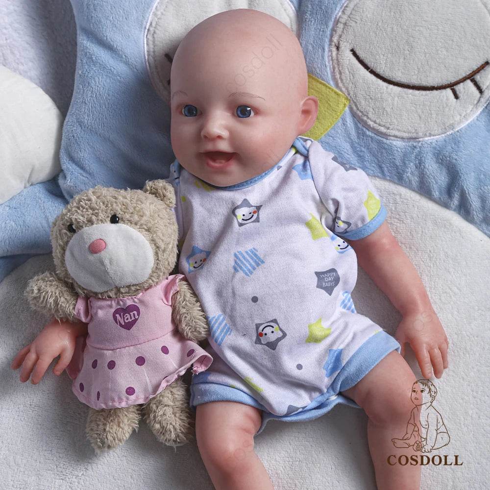 Charming 18-Inch Soft Silicone Reborn Baby Doll with Open Mouth and Smile - Ideal Birthday Gift for Girls, Complete with Pacifier - Hot Selling Toy for 2023 - ToylandEU