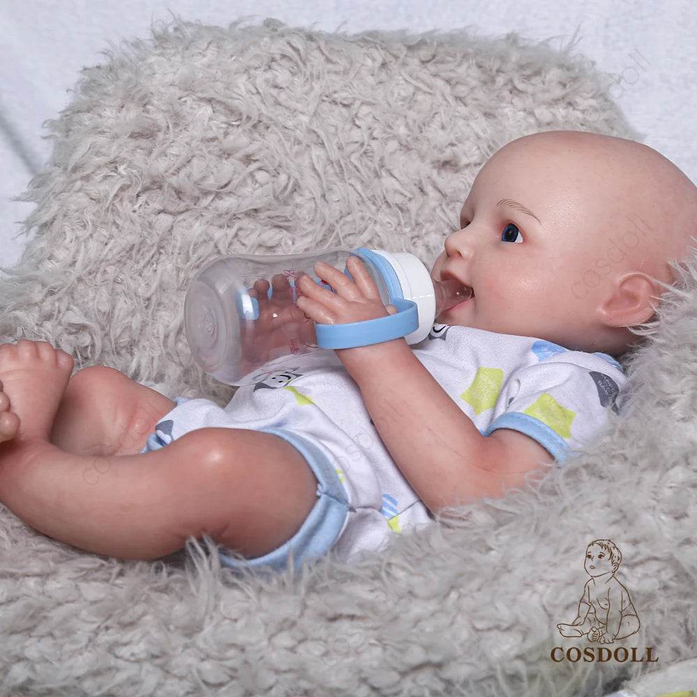 Charming 18-Inch Soft Silicone Reborn Baby Doll with Open Mouth and Smile - Ideal Birthday Gift for Girls, Complete with Pacifier - Hot Selling Toy for 2023 - ToylandEU