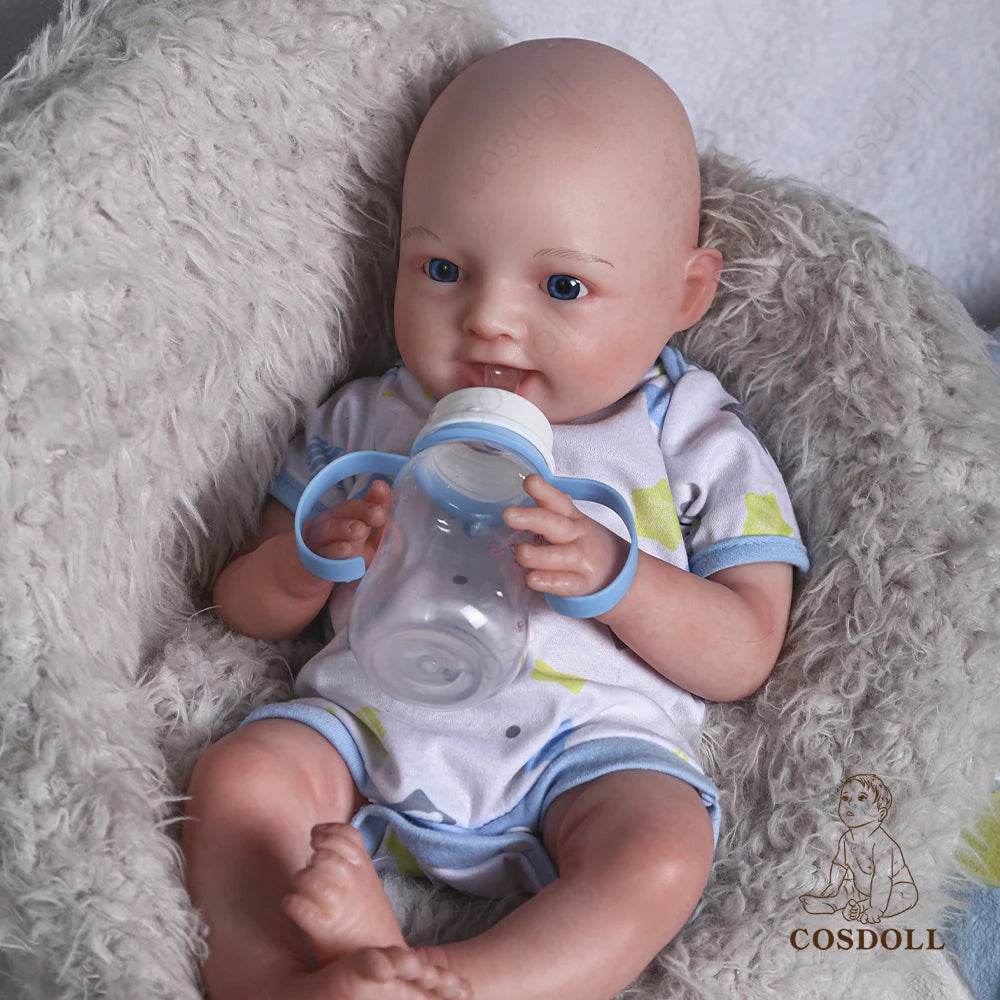 Charming 18-Inch Soft Silicone Reborn Baby Doll with Open Mouth and Smile - Ideal Birthday Gift for Girls, Complete with Pacifier - Hot Selling Toy for 2023 - ToylandEU