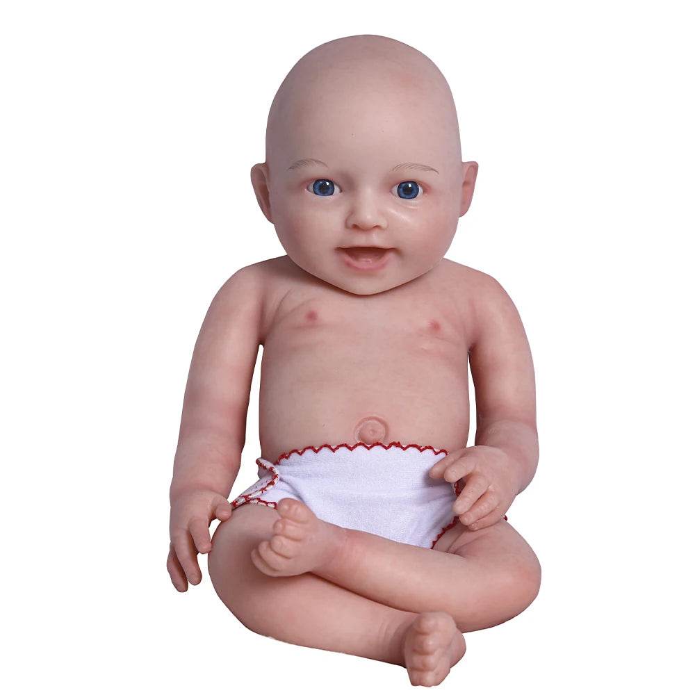 Charming 18-Inch Soft Silicone Reborn Baby Doll with Open Mouth and Smile - Ideal Birthday Gift for Girls, Complete with Pacifier - Hot Selling Toy for 2023 - ToylandEU
