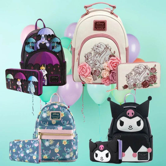 Charming 2 Piece Mini Backpack And Wallet Set For Teens Featuring Stitch Beauty And Beast Cinderella Woody Kuromi - ToylandEU
