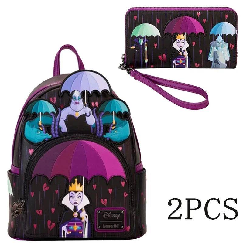Charming 2 Piece Mini Backpack And Wallet Set For Teens Featuring Stitch Beauty And Beast Cinderella Woody Kuromi - ToylandEU