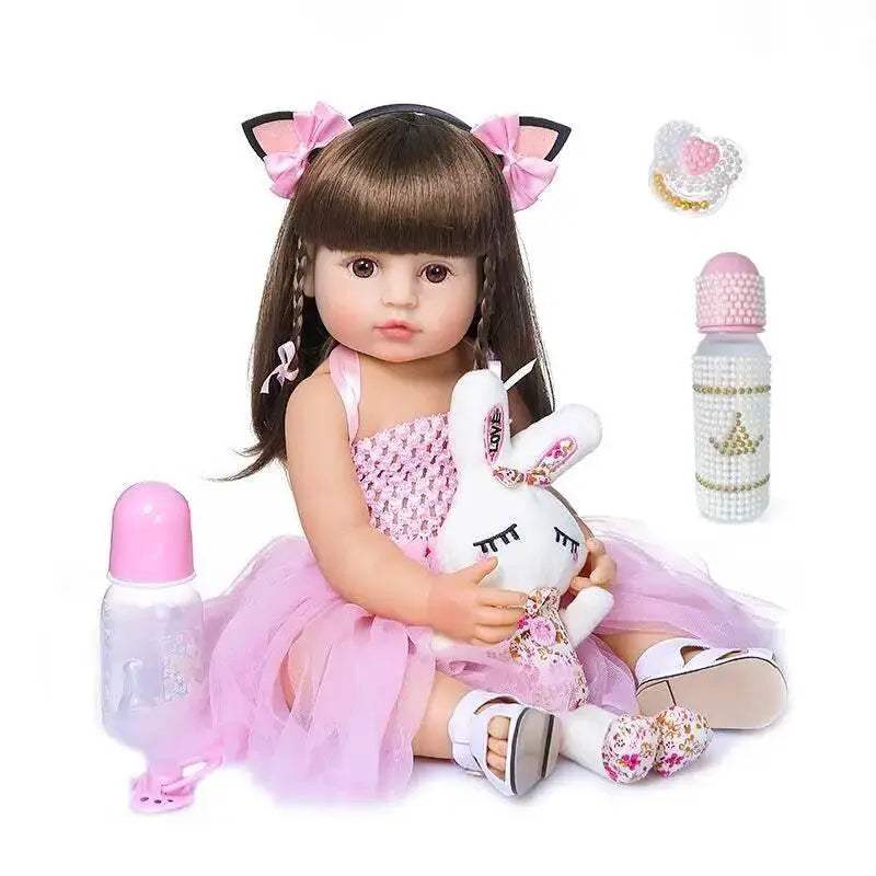 Charming 55cm Pink Princess Reborn Toddler Doll - Soft Vinyl Collectible - ToylandEU