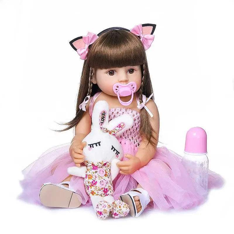 Charming 55cm Pink Princess Reborn Toddler Doll - Soft Vinyl Collectible - ToylandEU