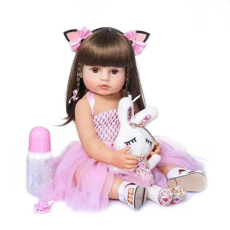 Charming 55cm Pink Princess Reborn Toddler Doll - Soft Vinyl Collectible - ToylandEU