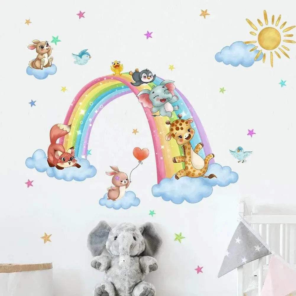  Charming Animal Cartoon Clouds Wall Stickers Toyland EU -  ToylandEU™