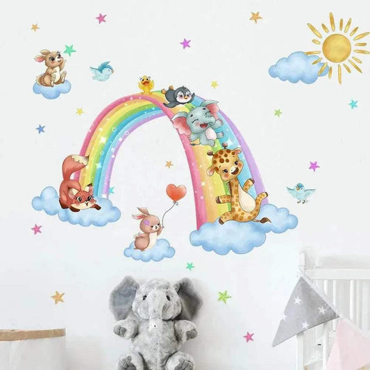  Charming Animal Cartoon Clouds Wall Stickers Toyland EU -  ToylandEU™