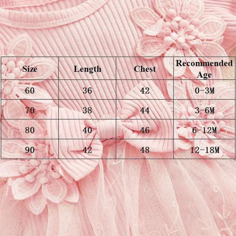  Charming Baby Girls Romper 3D Flower Mesh Toyland EU -  ToylandEU™