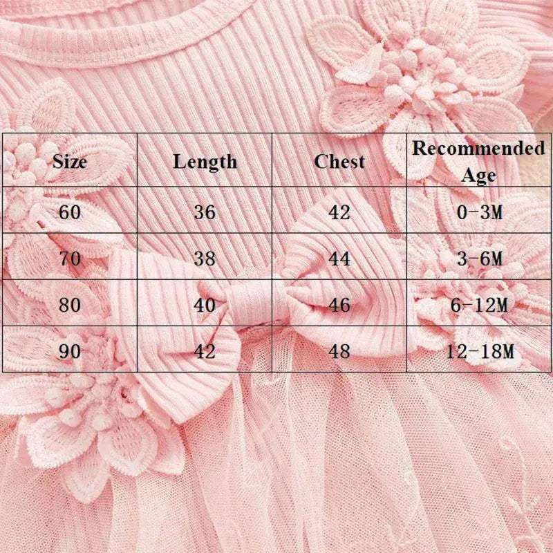  Charming Baby Girls Romper 3D Flower Mesh Toyland EU -  ToylandEU™