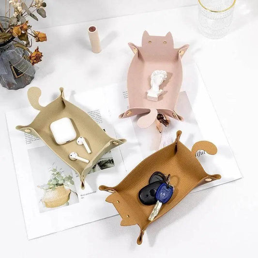 Charming Cat-Shaped PU Leather Folding Dice Tray - NoEnName_Null -  ToylandEU™