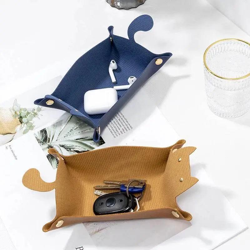  Charming Cat-Shaped PU Leather Folding Dice Tray - NoEnName_Null -  ToylandEU™