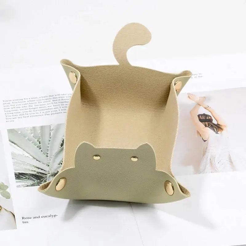  Charming Cat-Shaped PU Leather Folding Dice Tray - NoEnName_Null -  ToylandEU™